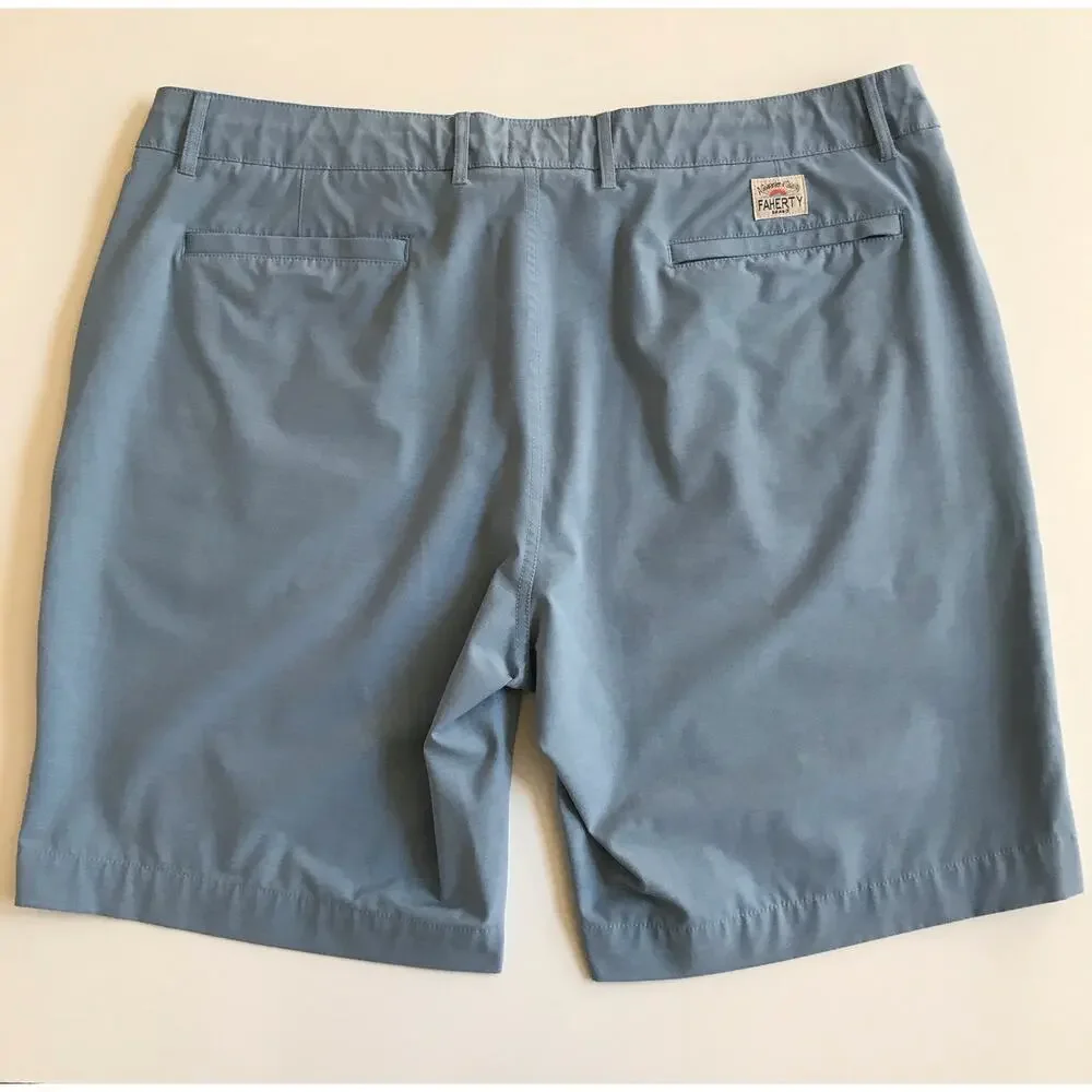 Faherty Brand All Day Shorts Weathered Blue Size 40 EUC Beach Cruise Vacation